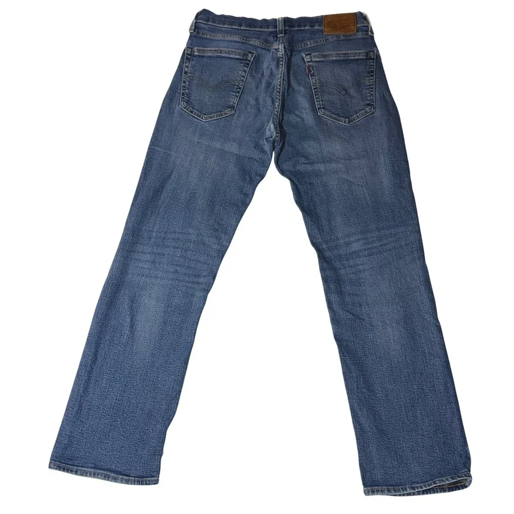 Levis Premium 514 Jeans Mens 31x30 Big E Blue Leather Patch Medium Wash READ!